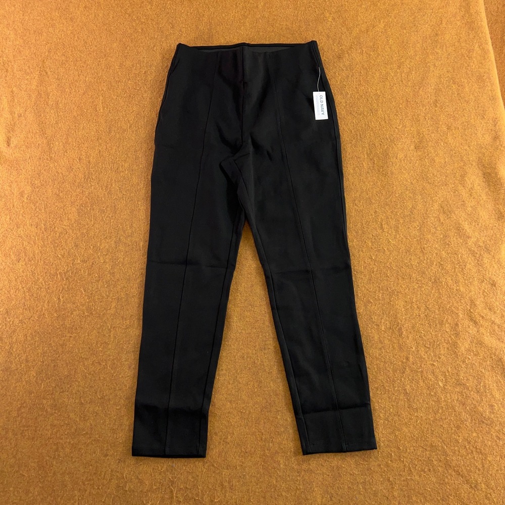 Old Navy Womens Medium Petite Black Pintuck Stretch Pixie Pants NWT